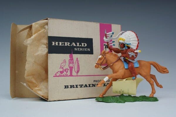 SOLD Herald Mounted Indian Chief with Spear - Mint Boxed!