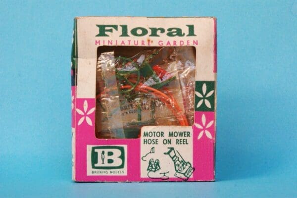 SOLD Britains Floral Garden Motor Mower & Hose - Carton