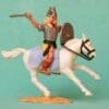 SOLD Timpo Mounted Viking, LIGHT BLUE Sheepskin Saddle