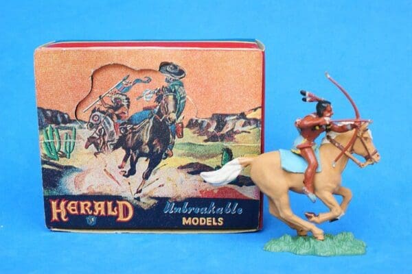 SOLD Herald Zang Mounted Indian Brave with Bow (Tan Horse)