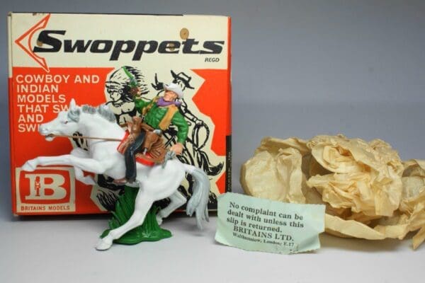 SOLD Swoppet Two-gun Cowboy Mounted