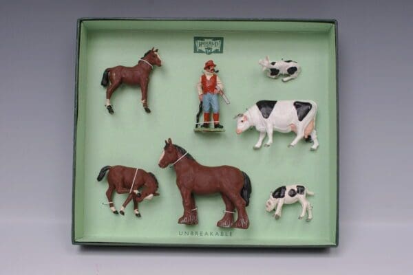 SOLD Herald Farm Box Set, Farmer, 7 Pieces