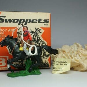 SOLD Swoppet Cowboy Throwing Lasso Mounted