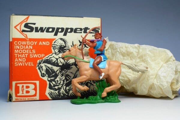 SOLD Swoppet Indian Brave with Bow & Arrow Mounted