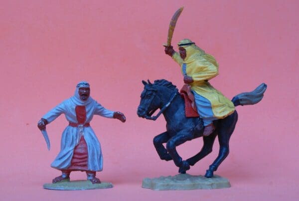 SOLD Timpo Solid Plastic Arabs (One Mounted)