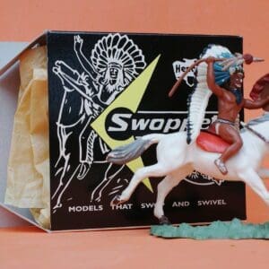 SOLD Herald Swoppet Indian Chief with Spear, Mounted