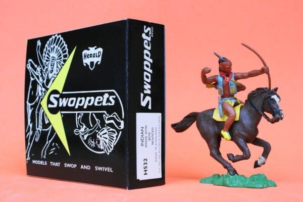 SOLD Herald Swoppet Indian Brave with Bow, Mounted