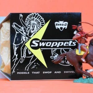 SOLD Herald Swoppet Indian with Bow & Arrow, Mounted
