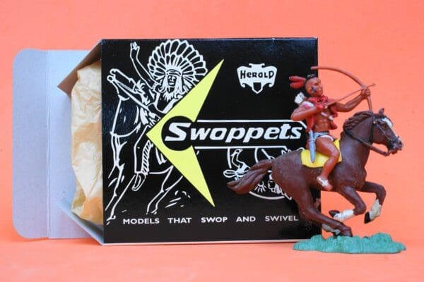 SOLD Herald Swoppet Indian with Bow & Arrow, Mounted