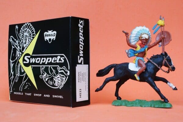 SOLD Herald Swoppet Indian Chief with Dagger, Mounted