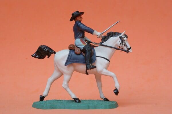 SOLD Swoppet ACW Federal Cavalry Officer - WHITE Horse - Image 2