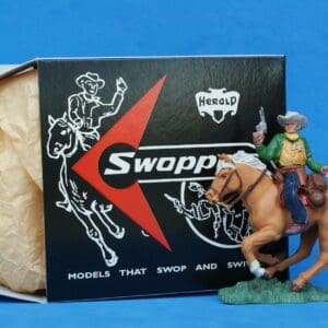 SOLD Herald Swoppet Mounted Cowboy Sheriff - GREEN Torso