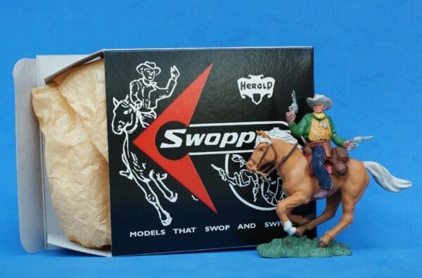 SOLD Herald Swoppet Mounted Cowboy Sheriff - GREEN Torso