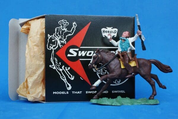SOLD Herald Swoppet Mounted Cowboy Wounded by Arrow