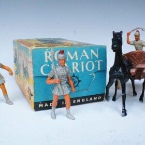 SOLD Poplar Plastic Roman Chariot - Boxed + Extra Figures!