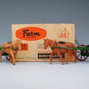 SOLD Britains Horse Drawn Farm Rake - TAN Horses!