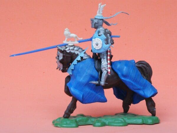 SOLD Britains C15th Mounted Knight Charging - Blue Blanket