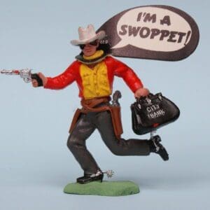 SOLD Herald "I'm A Swoppet!" Cowboy Bank Robber (Red Torso)