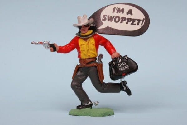 SOLD Herald "I'm A Swoppet!" Cowboy Bank Robber (Red Torso)
