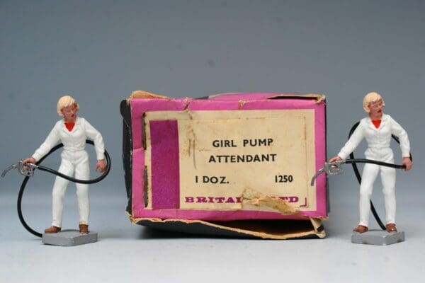 SOLD Britains Garage Girl Pump Attendant - Trade Box