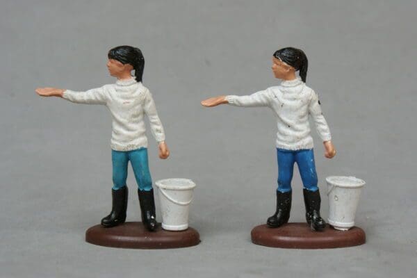 SOLD Britains Farm Girl with Bucket - ROYAL Blue Trousers!
