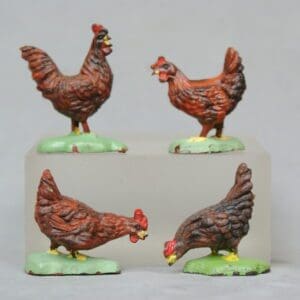 SOLD OUT Herald Farm Brown Cockerel & Hens - Set of 4