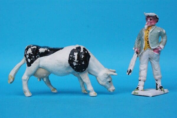 SOLD Cherilea RARE Friesian Cow & Farmer 60mm