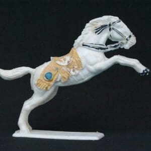 SOLD UNA Wild West Leaping Horse - WHITE Plastic!