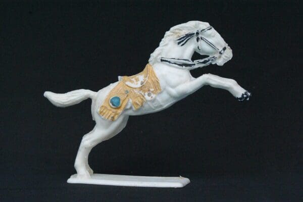 SOLD UNA Wild West Leaping Horse - WHITE Plastic!