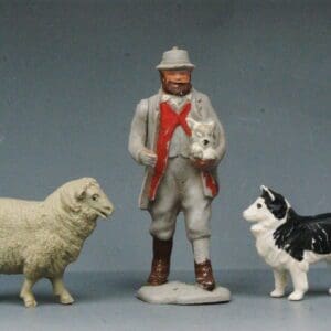 SOLD Britains Shepherd, Sheep & Collie from Lead Moulds