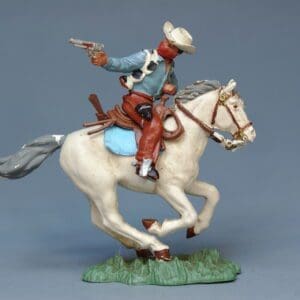 SOLD Herald Zang Mounted Cowboy Firing - WHITE Horse