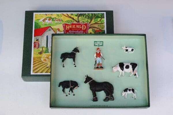 SOLD Herald Farm Box Set, Farmer, 7 Pieces (Repro Box)