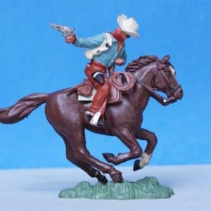 SOLD Herald Zang Mounted Cowboy Firing - SMOOTH Plastic Horse