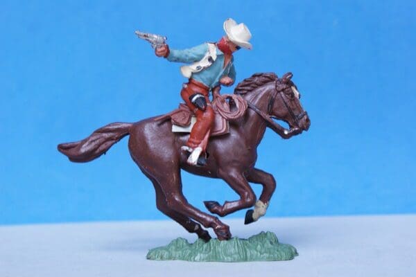 SOLD Herald Zang Mounted Cowboy Firing - SMOOTH Plastic Horse
