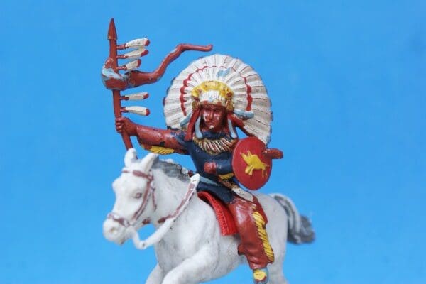 Herald Zang Mounted Indian Chief - WHITE Horse