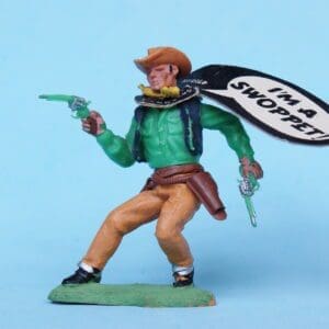 SOLD Herald "I'm A Swoppet!" Cowboy Twin Guns (Green Torso)