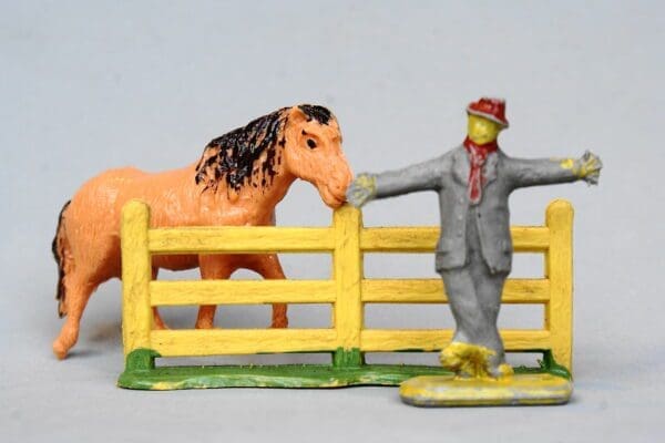 SOLD Taylor & Sons Plastic Scarecrow & Shetland Pony (TAN)
