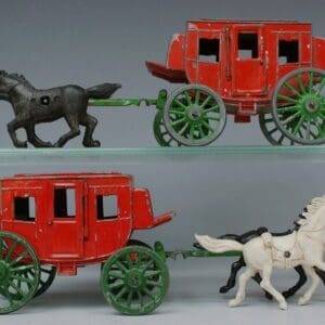 SOLD Crescent Pair of 40mm Wild West Stagecoaches