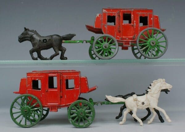 SOLD Crescent Pair of 40mm Wild West Stagecoaches
