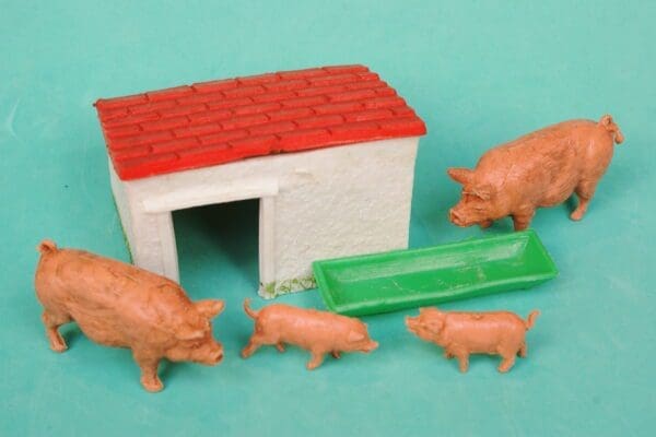 SOLD Taylor & Sons Pig Sty with Pigs, Piglets & Trough