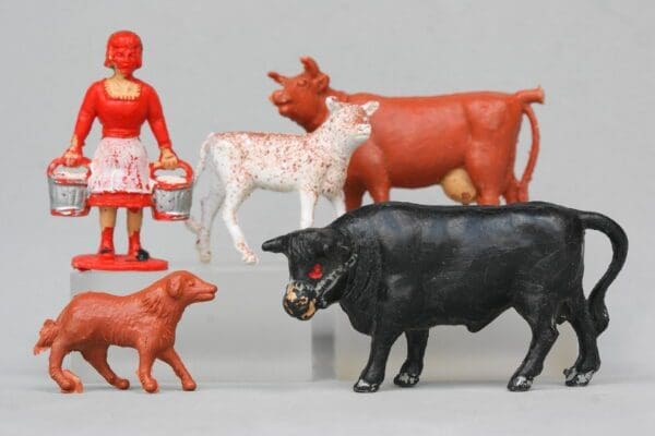 SOLD Charbens Farm Milkmaid, Bull, Dog, etc