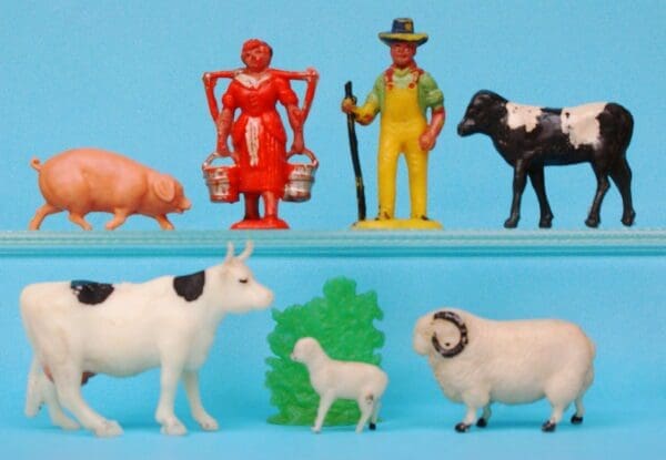 SOLD Hilco Plastic Farmyard Models - Rare YELLOW Farmhand!