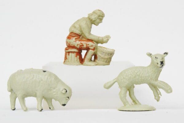 SOLD Charbens Farm Milkmaid, Sheep & Lamb - GREY-GREEN