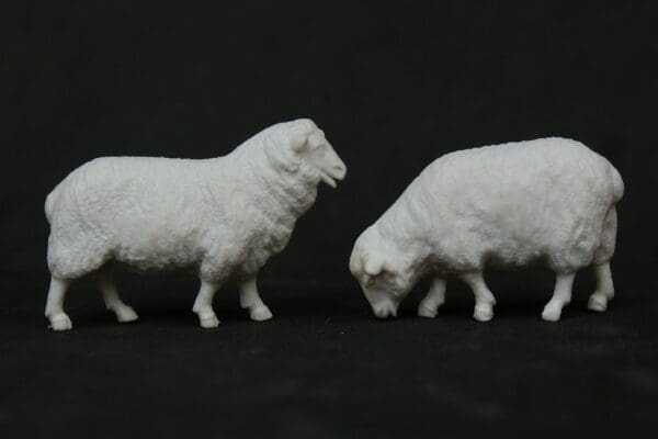 SOLD Britains Pair Rare WHITE Plastic Sheep