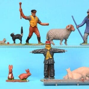 SOLD Timpo Farm Animals & Figures - BLUE Plastic Shepherd!