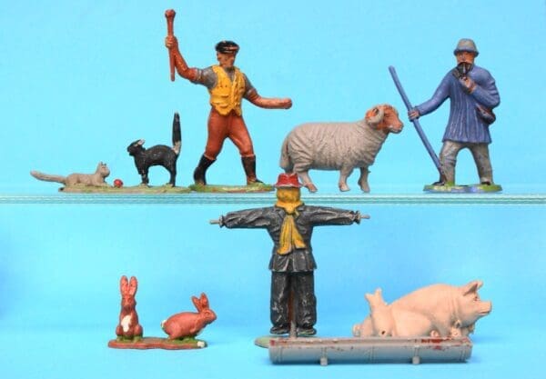SOLD Timpo Farm Animals & Figures - BLUE Plastic Shepherd!