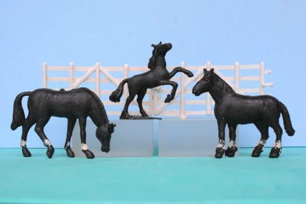 SOLD Charbens Farm Horses & Colt - BLACK Plastic!