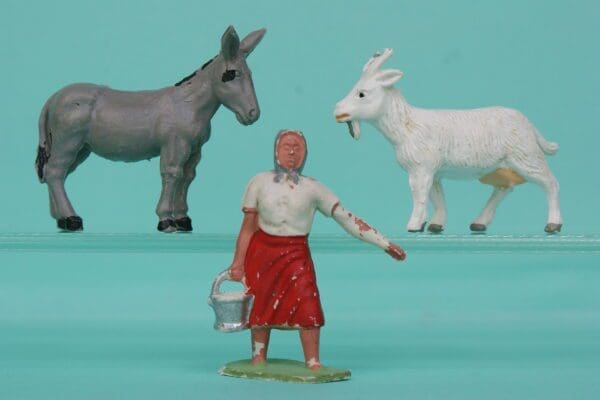SOLD Timpo Farm Milkmaid, Goat & Donkey
