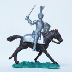 SOLD Crescent Mounted Knight with Sword & Shield - Unpainted