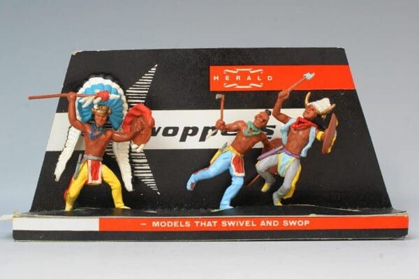 SOLD Herald Swoppet Indians 3-Figure Carded Set